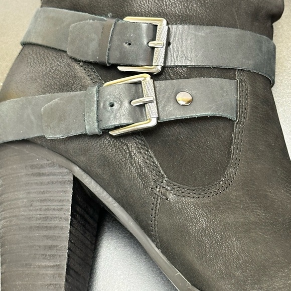 Marc Fisher MFFamous Black Nubuck Leather Mid Calf Boots Booties 10M - Picture 12 of 16
